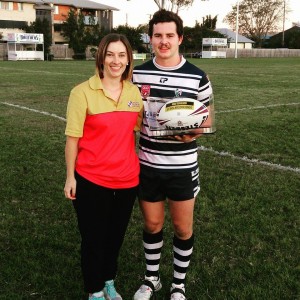 BROTHERS JUNIORS RUGBY LEAGUE CLUB – CLUB PHYSIOTHERAPIST BOBBIE-JO STRONG AND 400 GAME CLUB STALWART BEN MUNRO